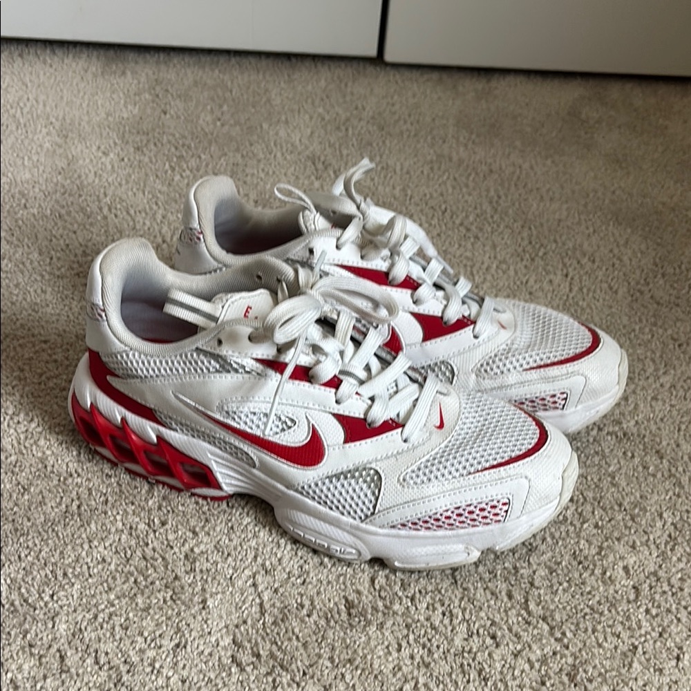Nike White and Red Athletic Shoes